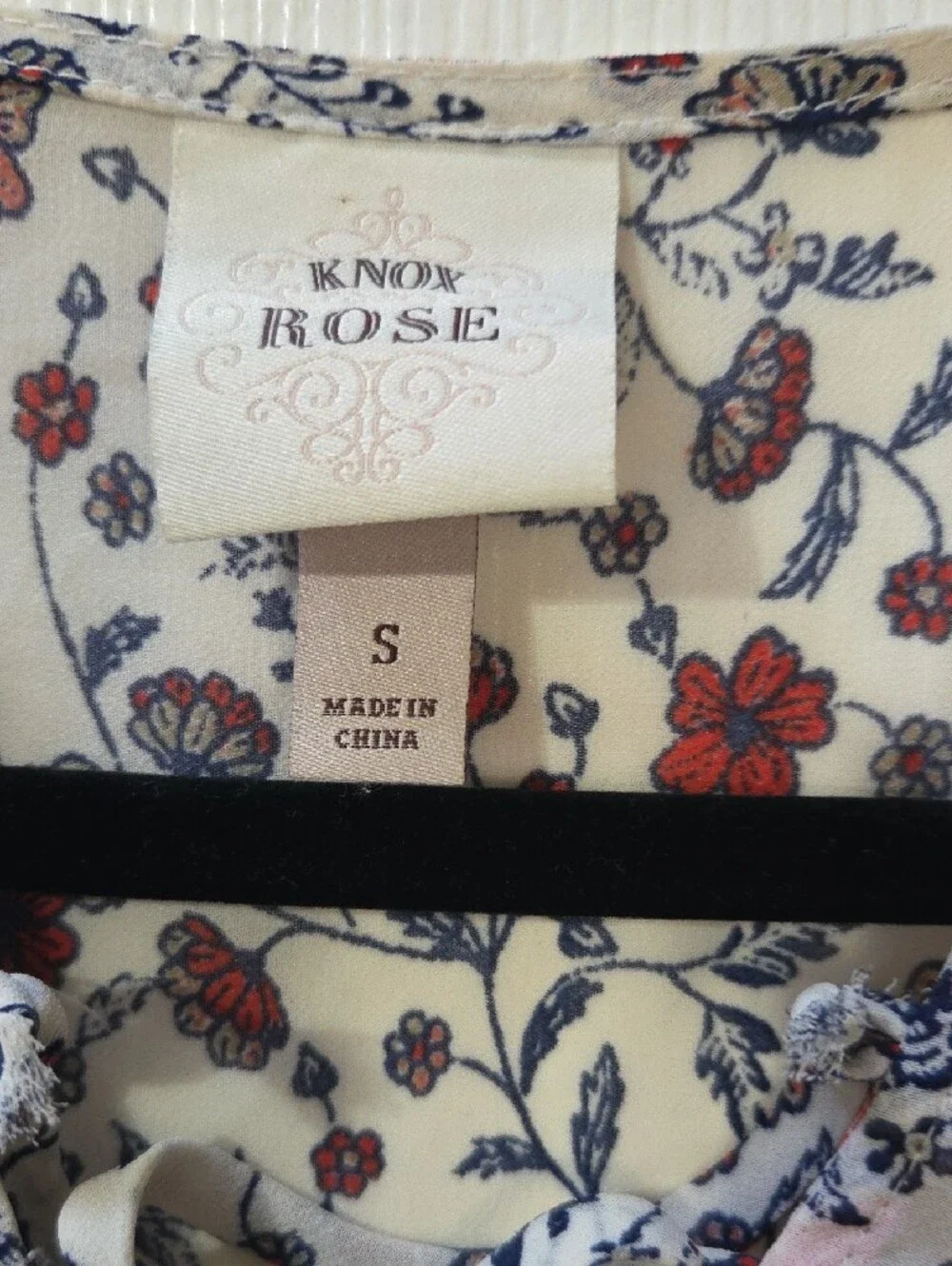 Knox Rose Cream Boho Tunic with Red & Blue Paisley - Picture 2 of 8